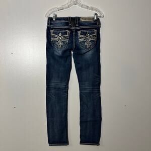 Rock Revival Embroiderd Straight Leg Jeans Made In USA Womens Size 25